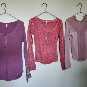 Lot of 3 tops by Free People